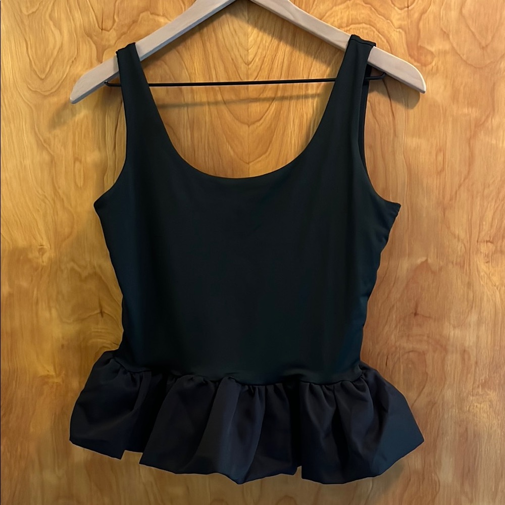 NWOT Black Peplum Stretch Tank Top
